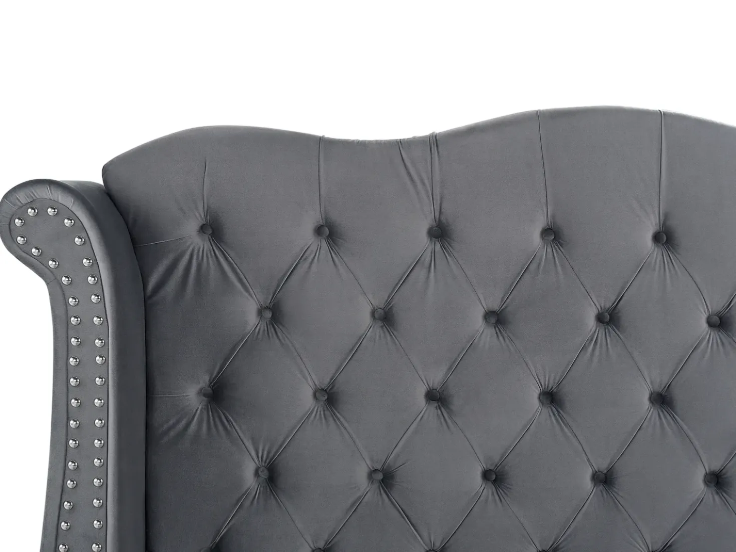 Letto Velluto AYETTE 180 x 200 cm Grigio