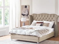 Letto Velluto AYETTE 180 x 200 cm Tortora