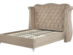Letto Velluto AYETTE 180 x 200 cm Tortora
