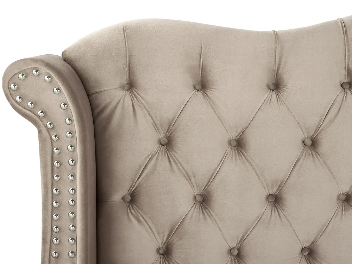 Letto Velluto AYETTE 180 x 200 cm Tortora