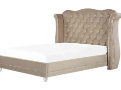Letto Velluto AYETTE 180 x 200 cm Tortora