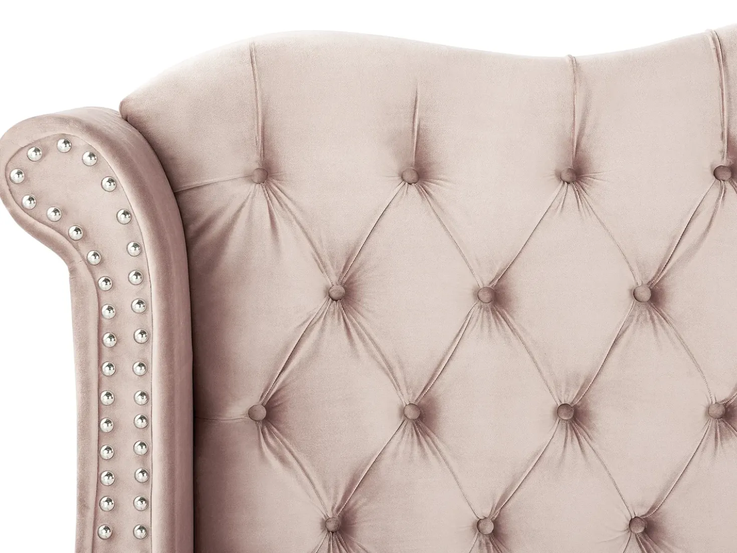 Letto Velluto AYETTE 180 x 200 cm Rosa pastello