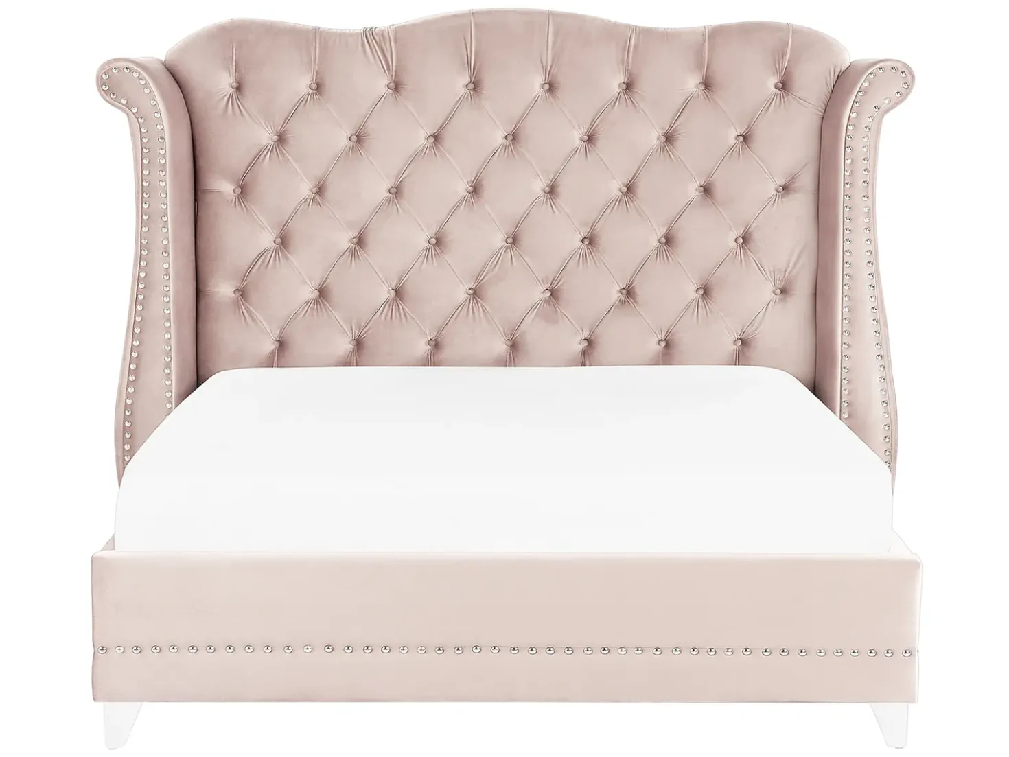 Letto Velluto AYETTE 180 x 200 cm Rosa pastello