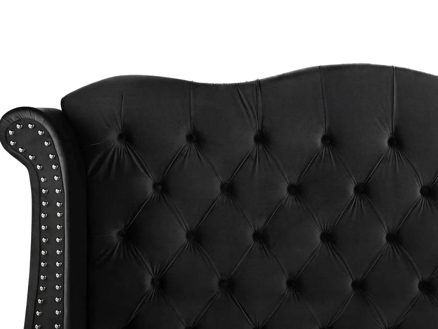 Letto Velluto AYETTE 160 x 200 cm Nero
