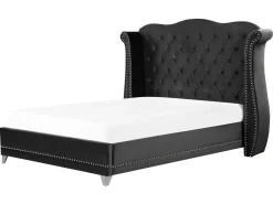 Letto Velluto AYETTE 160 x 200 cm Nero