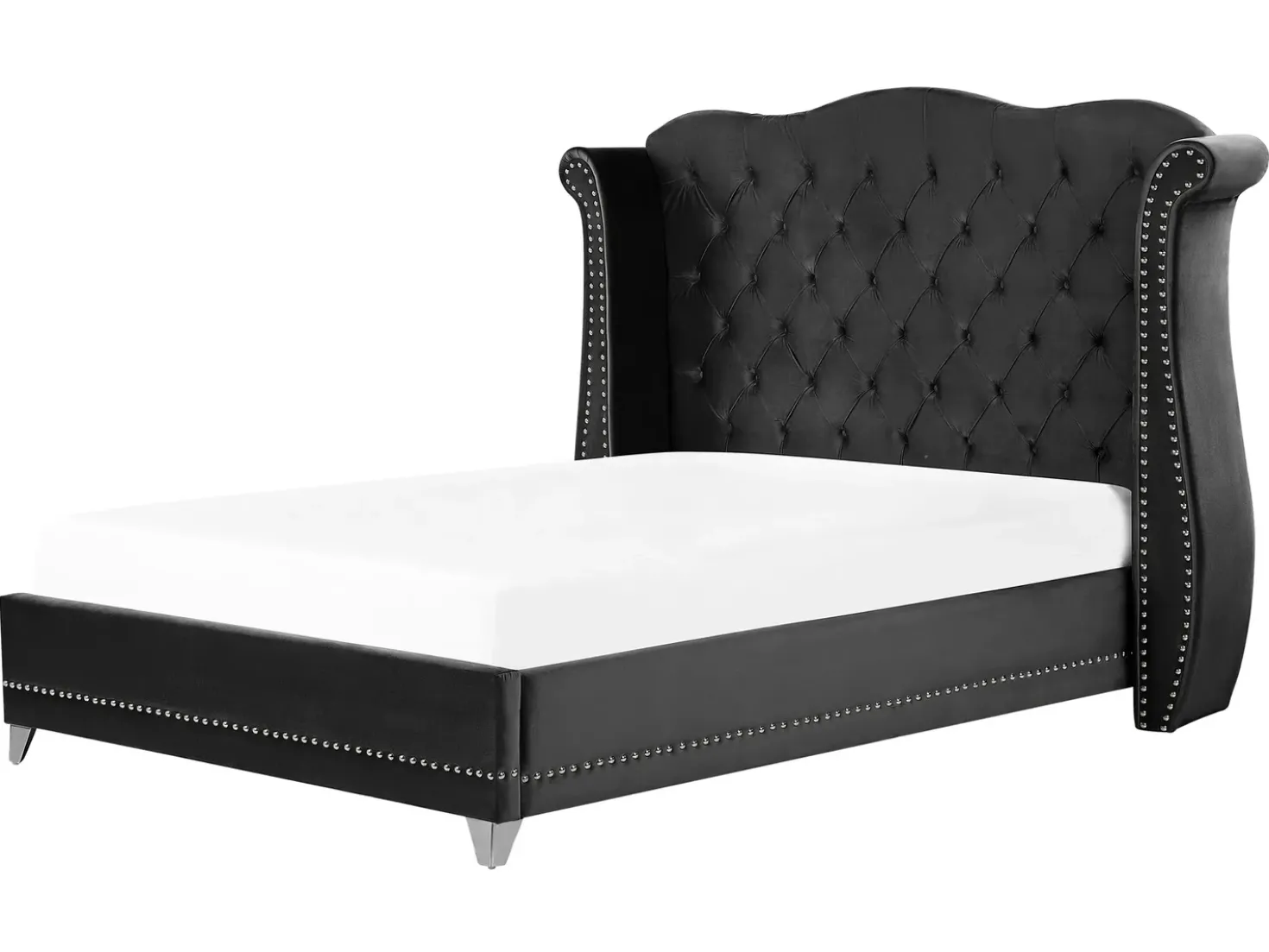 Letto Velluto AYETTE 160 x 200 cm Nero