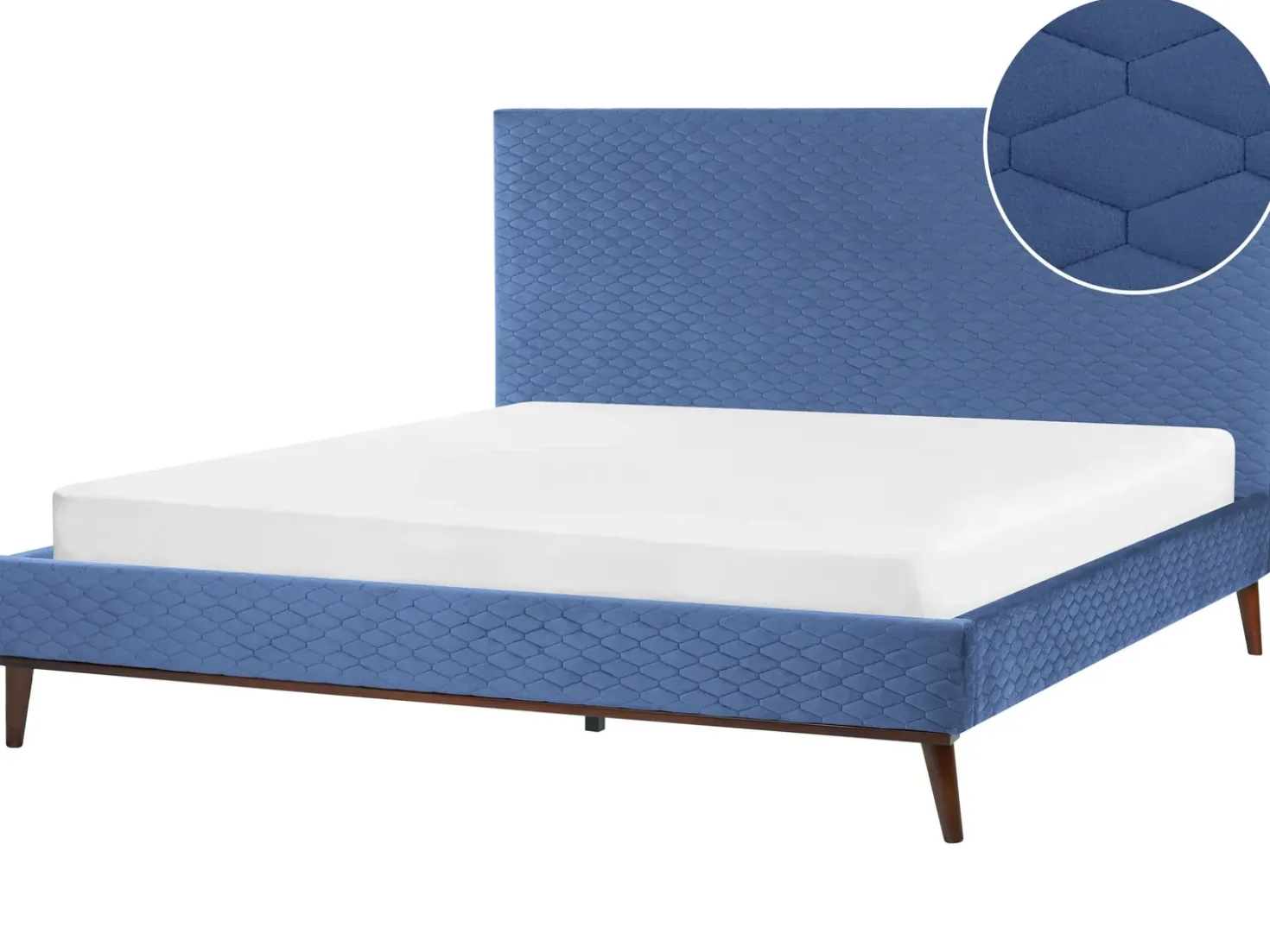 Letto Velluto BAYONNE 180 x 200 cm Blu