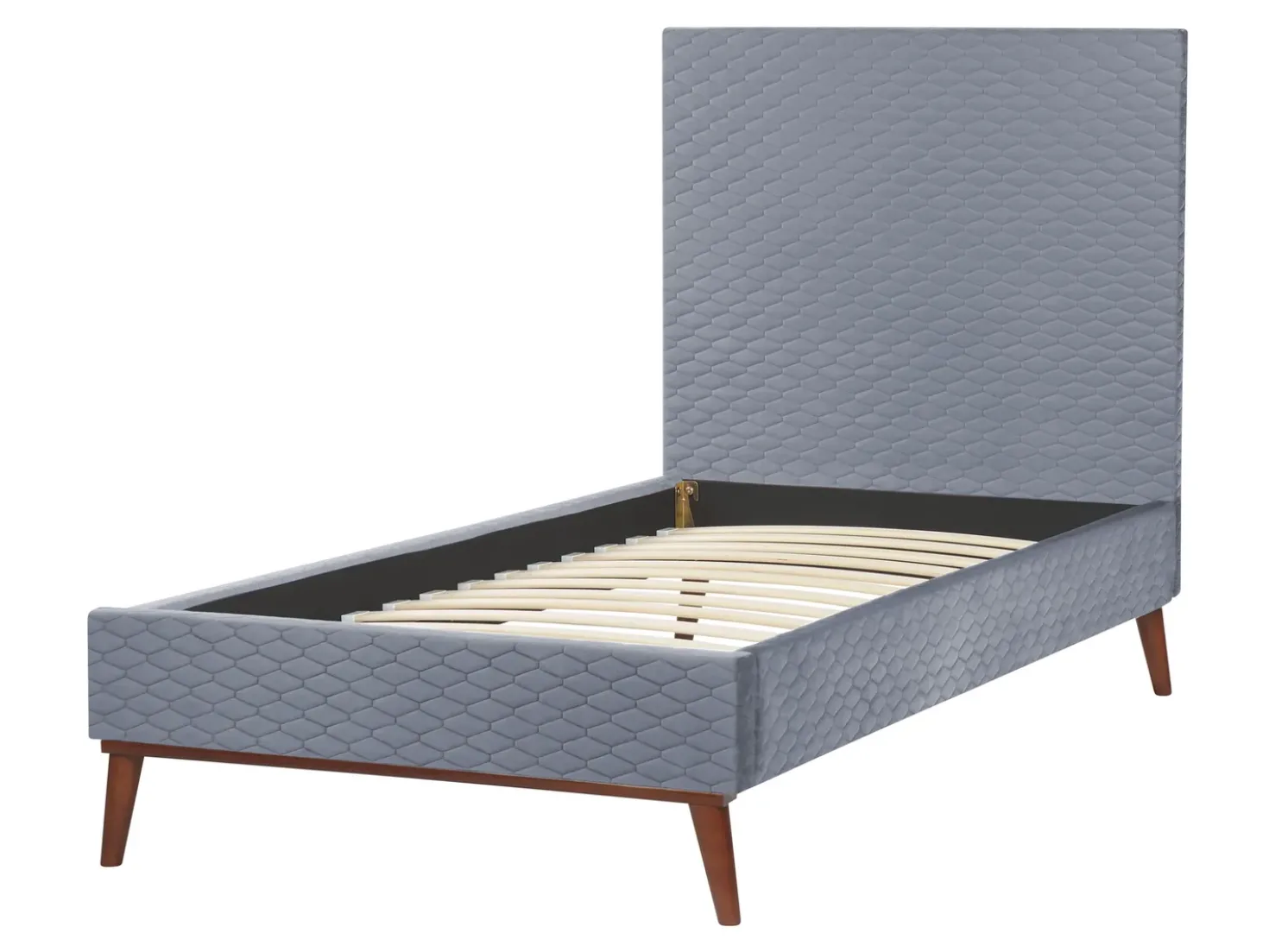 Letto Velluto BAYONNE 90 x 200 cm Grigio