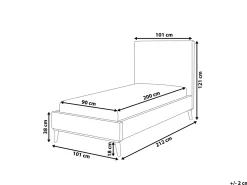 Letto Velluto BAYONNE 90 x 200 cm Grigio