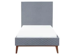 Letto Velluto BAYONNE 90 x 200 cm Grigio