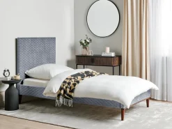 Letto Velluto BAYONNE 90 x 200 cm Grigio