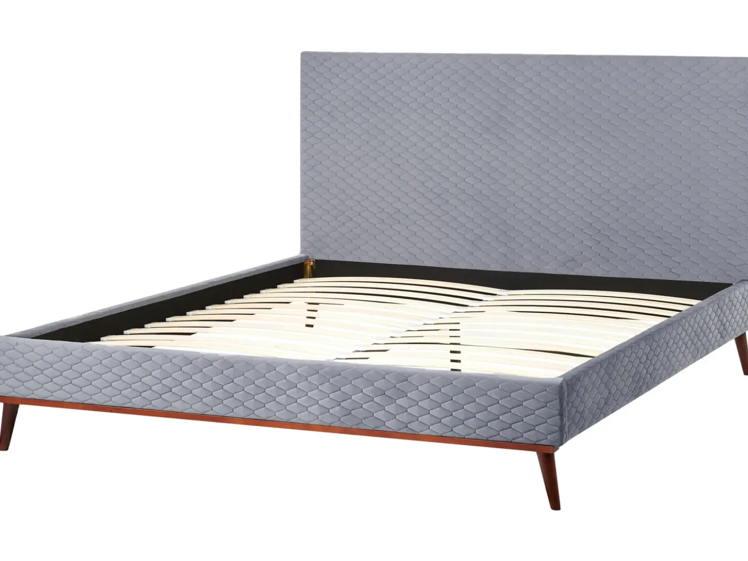 Letto Velluto BAYONNE 180 x 200 cm Grigio chiaro