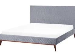 Letto Velluto BAYONNE 180 x 200 cm Grigio chiaro