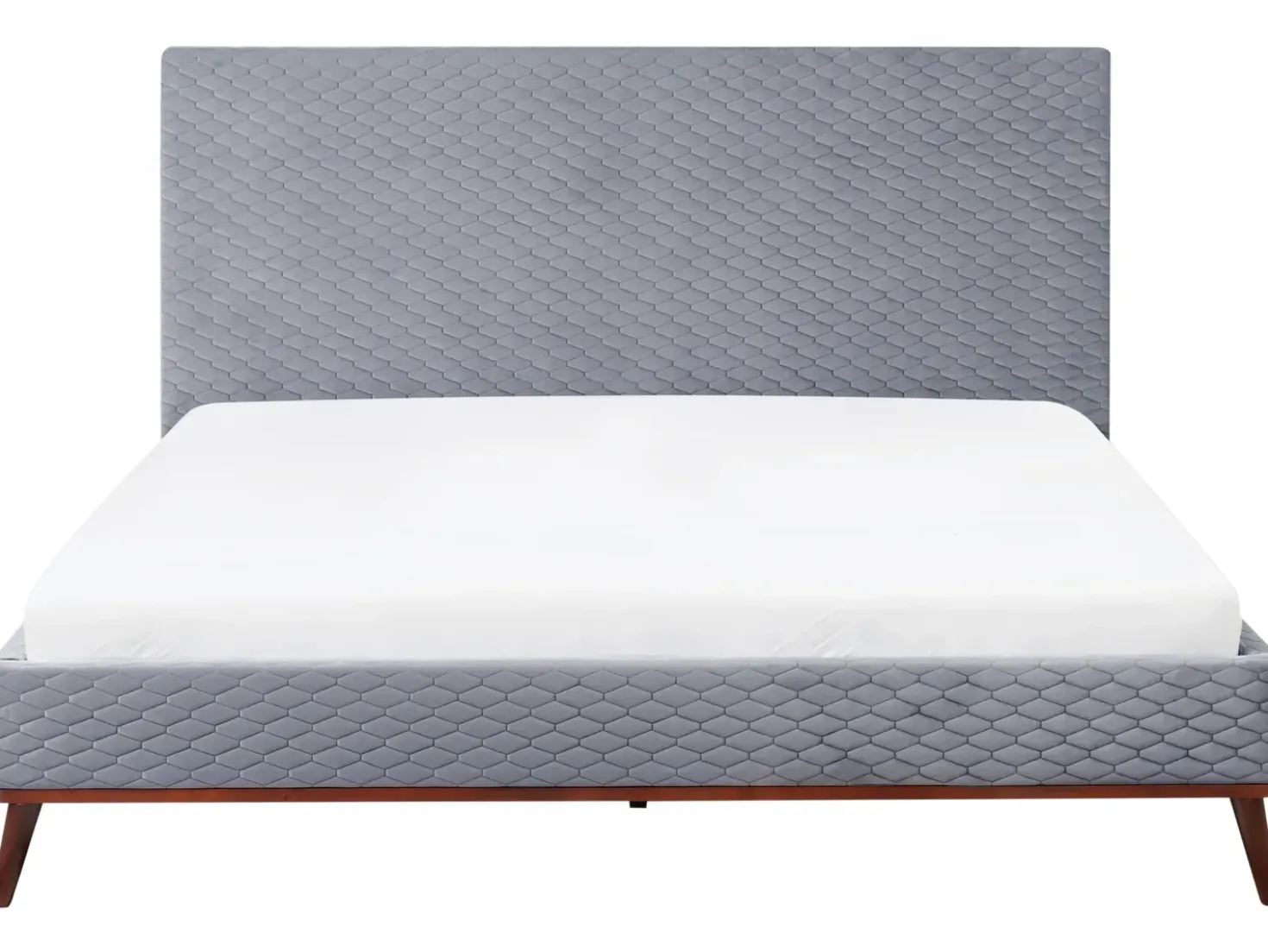 Letto Velluto BAYONNE 180 x 200 cm Grigio chiaro