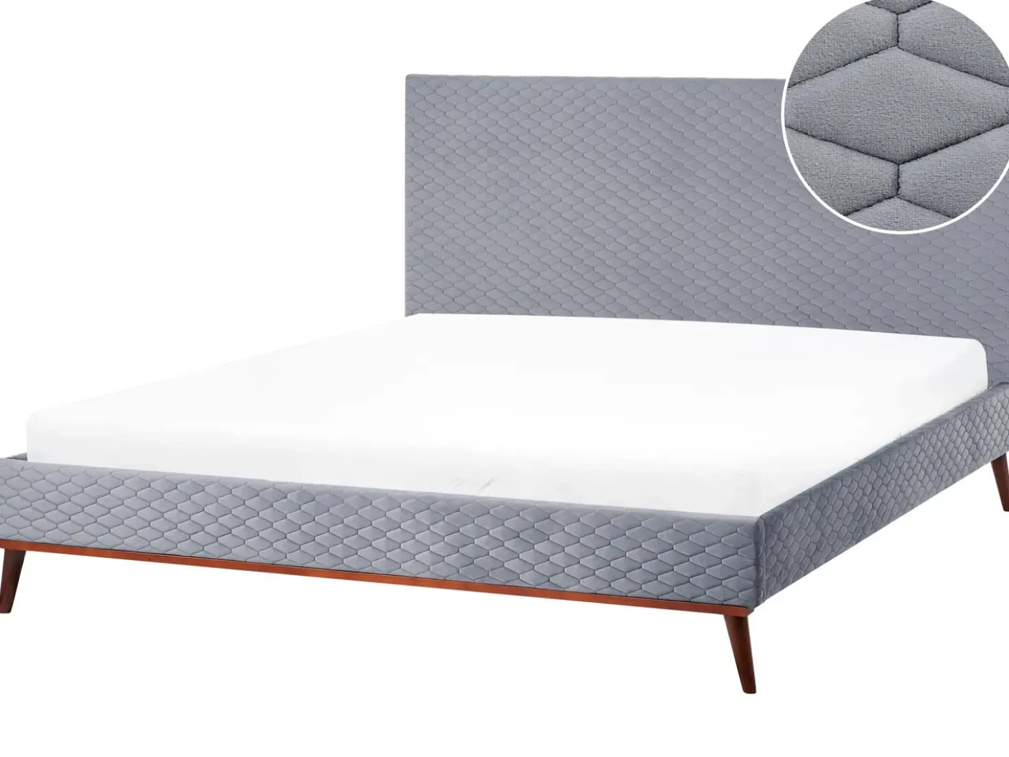 Letto Velluto BAYONNE 180 x 200 cm Grigio chiaro