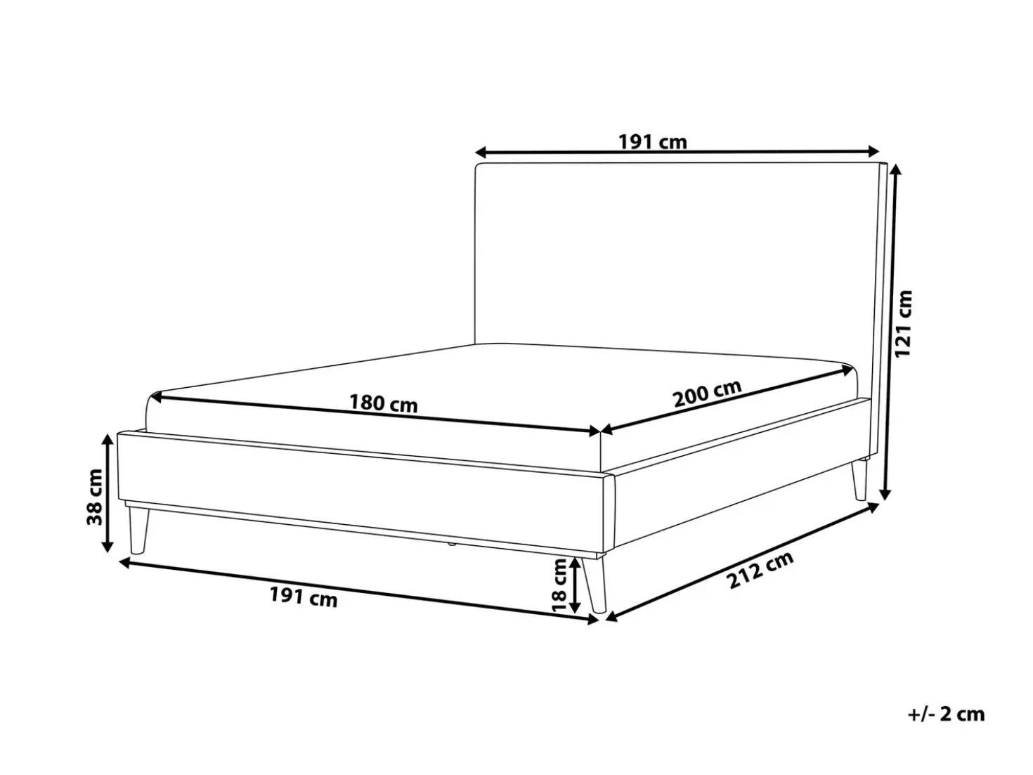 Letto Velluto BAYONNE 180 x 200 cm Grigio chiaro