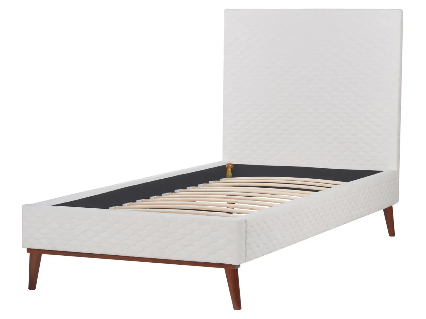 Letto Velluto BAYONNE 90 x 200 cm Bianco sporco