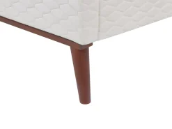 Letto Velluto BAYONNE 90 x 200 cm Bianco sporco