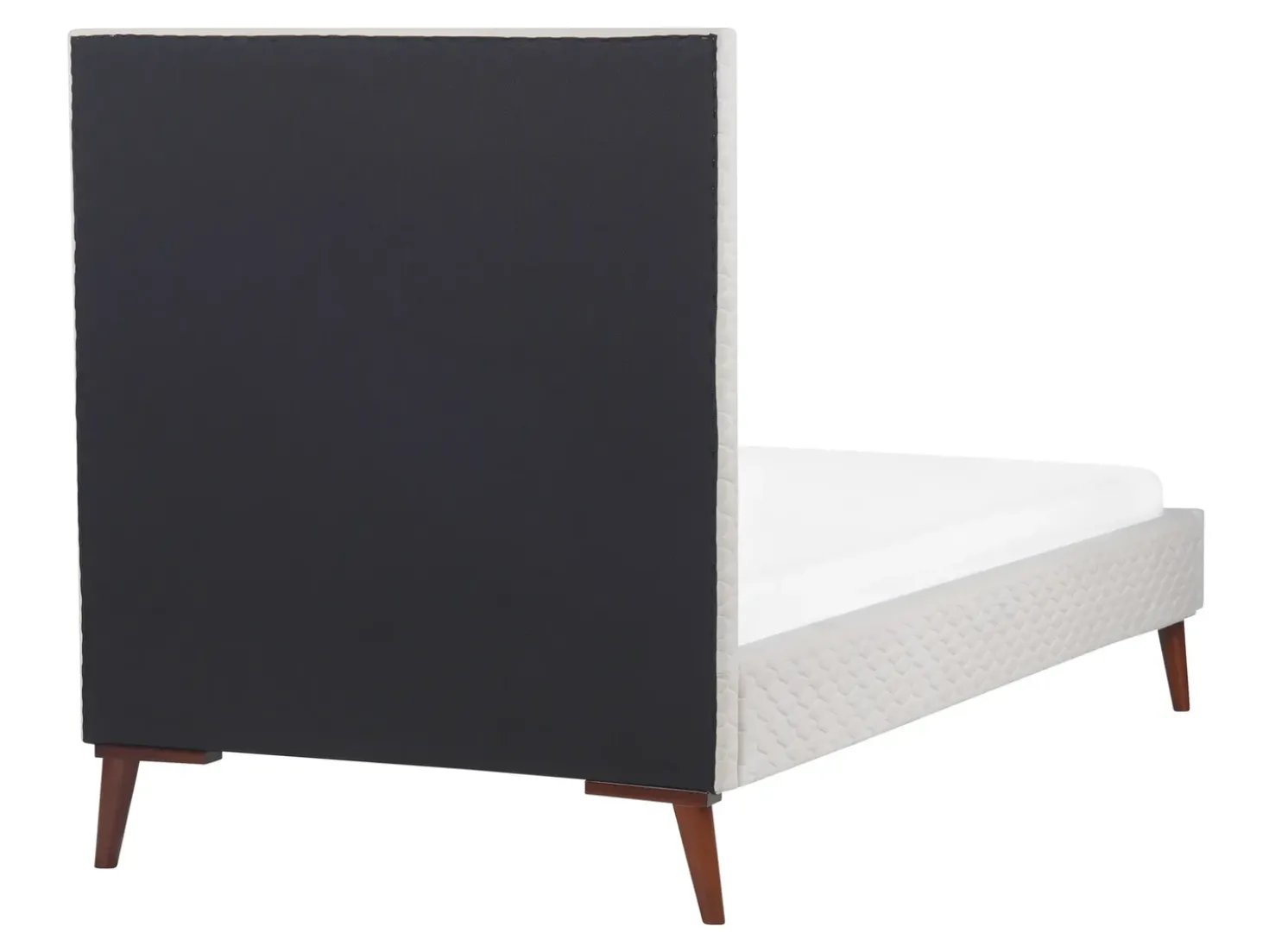 Letto Velluto BAYONNE 90 x 200 cm Bianco sporco