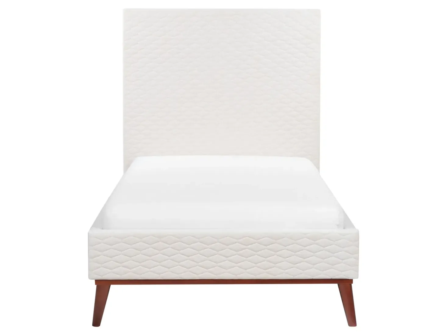 Letto Velluto BAYONNE 90 x 200 cm Bianco sporco