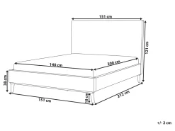 Letto Velluto BAYONNE 140 x 200 cm Grigio chiaro