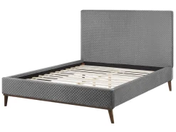 Letto Velluto BAYONNE 140 x 200 cm Grigio chiaro