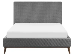 Letto Velluto BAYONNE 140 x 200 cm Grigio chiaro