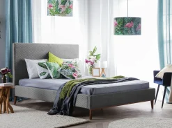 Letto Velluto BAYONNE 140 x 200 cm Grigio chiaro