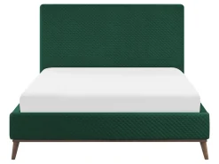 Letto Velluto BAYONNE 140 x 200 cm Verde scuro