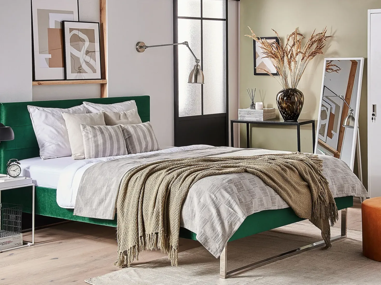 Letto Velluto BELLOU 180 x 200 cm Verde