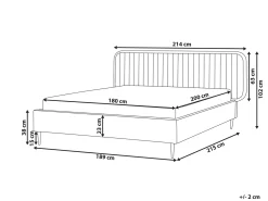 Letto Velluto BRIN 180 x 200 cm Beige