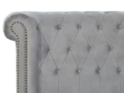 Letto Velluto CAVAILLON 180 x 200 cm Grigio chiaro