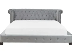 Letto Velluto CAVAILLON 180 x 200 cm Grigio chiaro