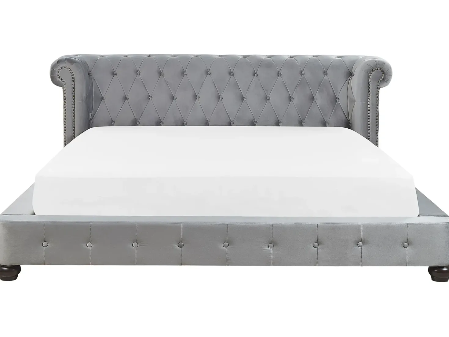 Letto Velluto CAVAILLON 180 x 200 cm Grigio chiaro