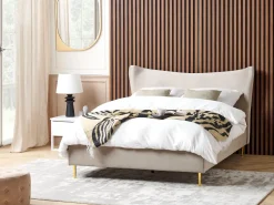Letto Velluto CHALEIX 140 x 200 cm Tortora