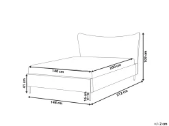 Letto Velluto CHALEIX 140 x 200 cm Tortora