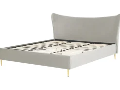 Letto Velluto CHALEIX 180 x 200 cm Grigio chiaro