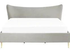 Letto Velluto CHALEIX 180 x 200 cm Grigio chiaro