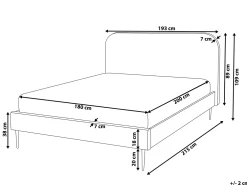 Letto Velluto FLAYAT 180 x 200 cm Blu marino