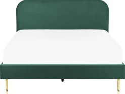 Letto Velluto FLAYAT 160 x 200 cm Verde smeraldo