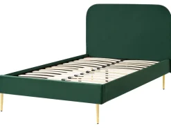 Letto Velluto FLAYAT 120 x 200 cm Verde scuro