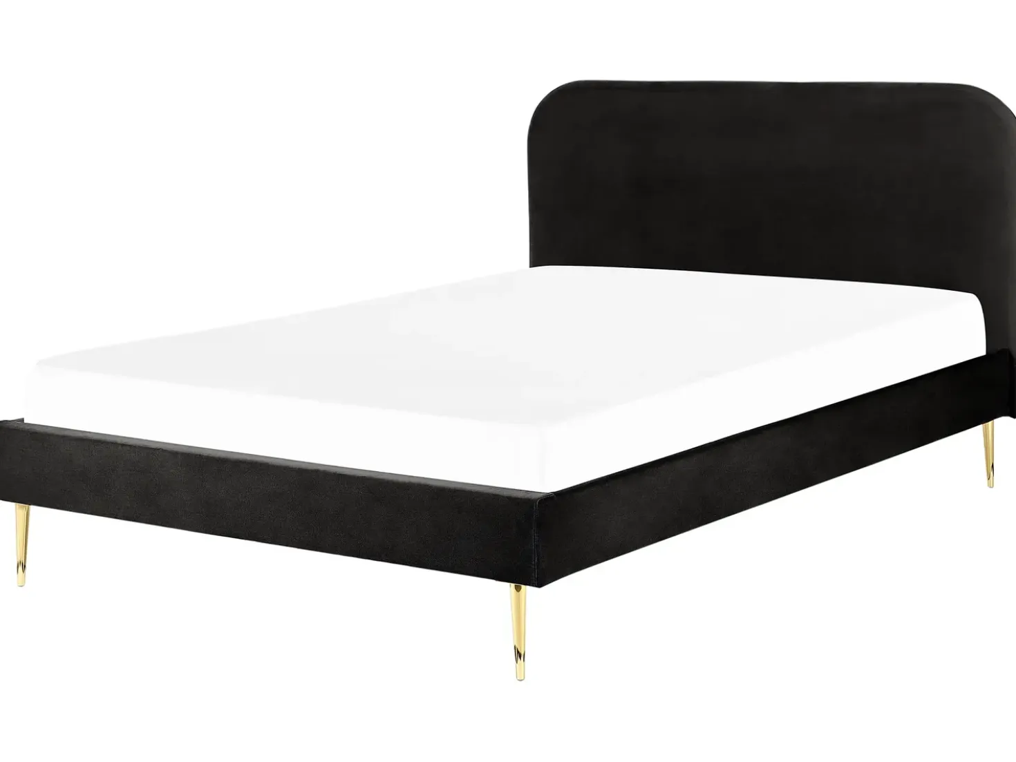 Letto Velluto FLAYAT 180 x 200 cm Nero