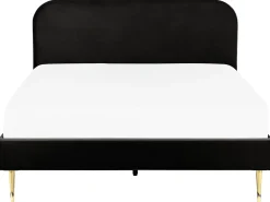 Letto Velluto FLAYAT 180 x 200 cm Nero