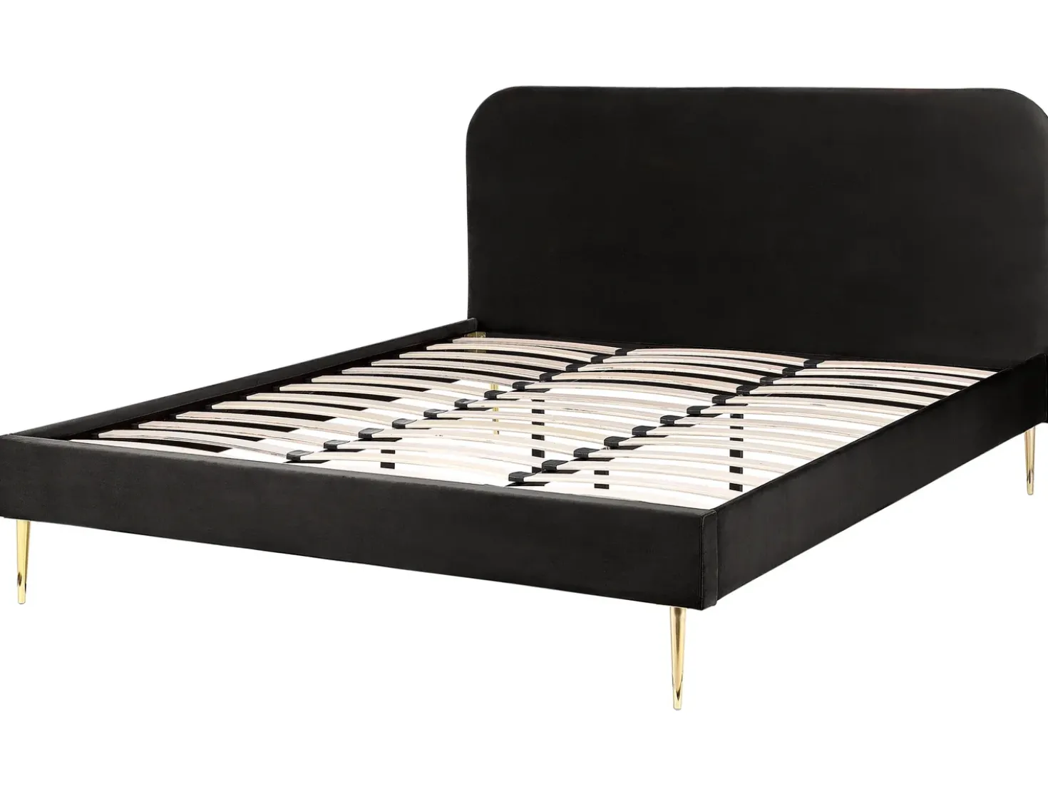 Letto Velluto FLAYAT 180 x 200 cm Nero