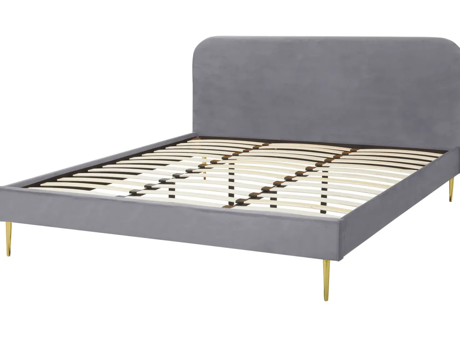 Letto Velluto FLAYAT 180 x 200 cm Grigio