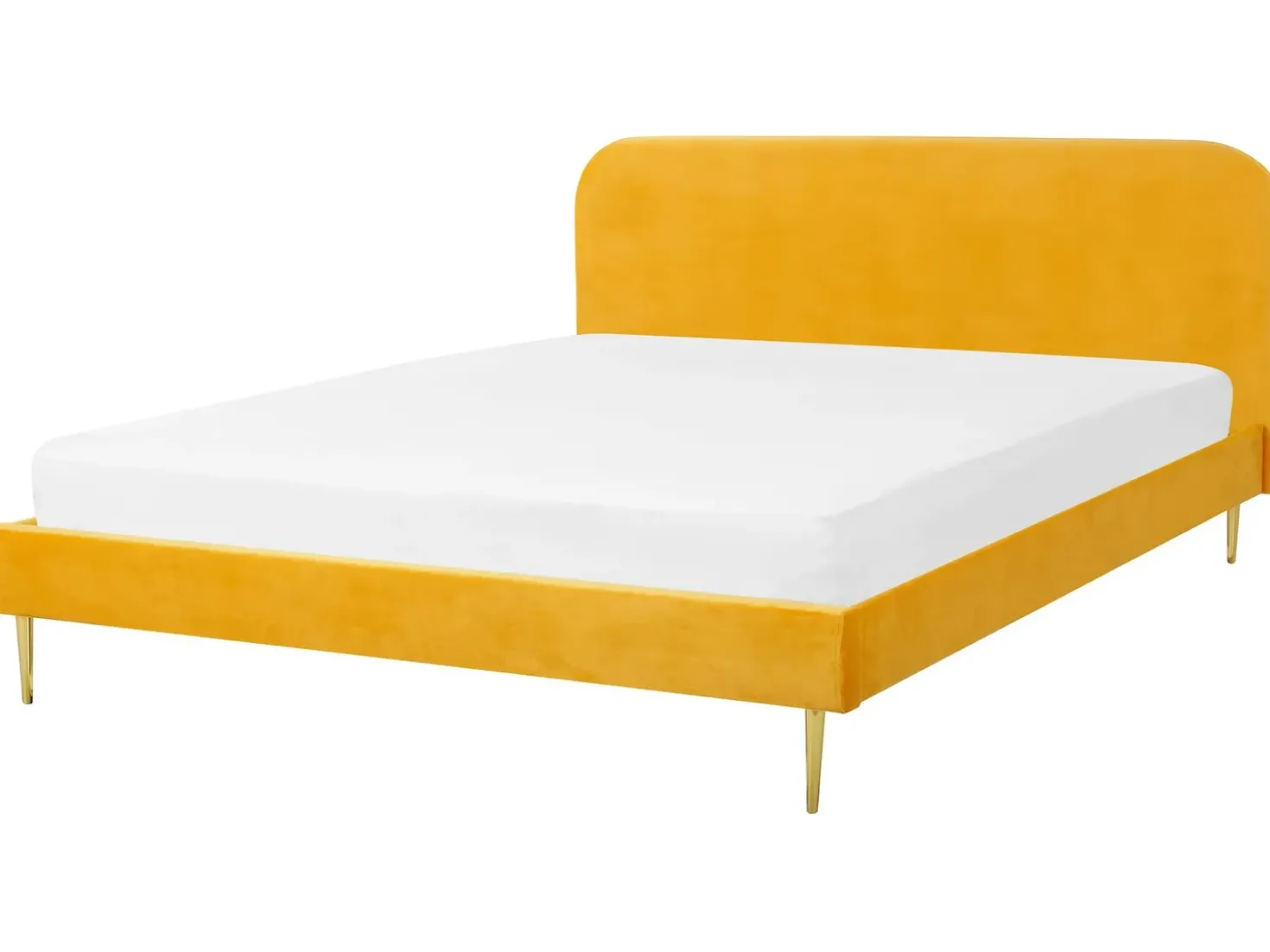Letto Velluto FLAYAT 180 x 200 cm Giallo