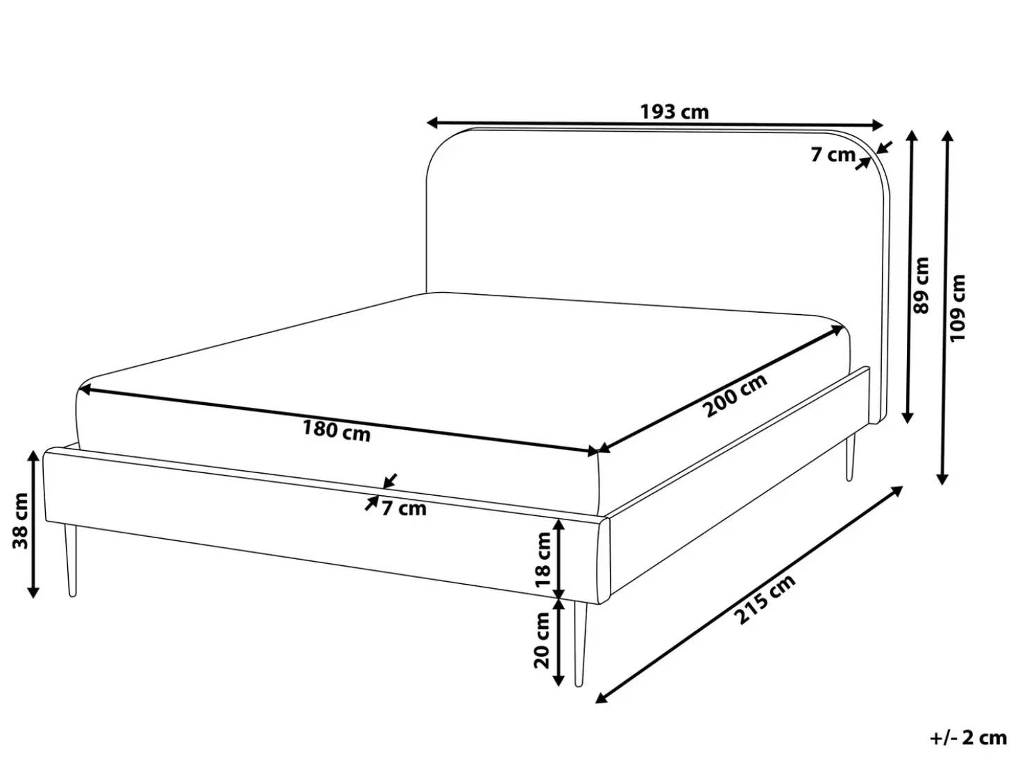 Letto Velluto FLAYAT 180 x 200 cm Giallo