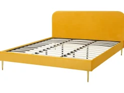 Letto Velluto FLAYAT 180 x 200 cm Giallo