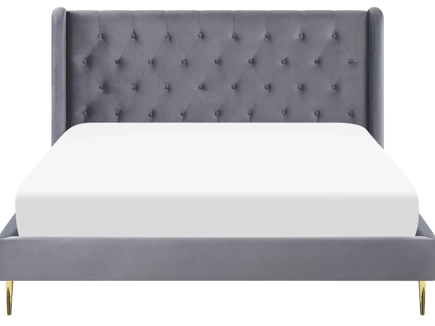 Letto Velluto FORBACH 180 x 200 cm Grigio