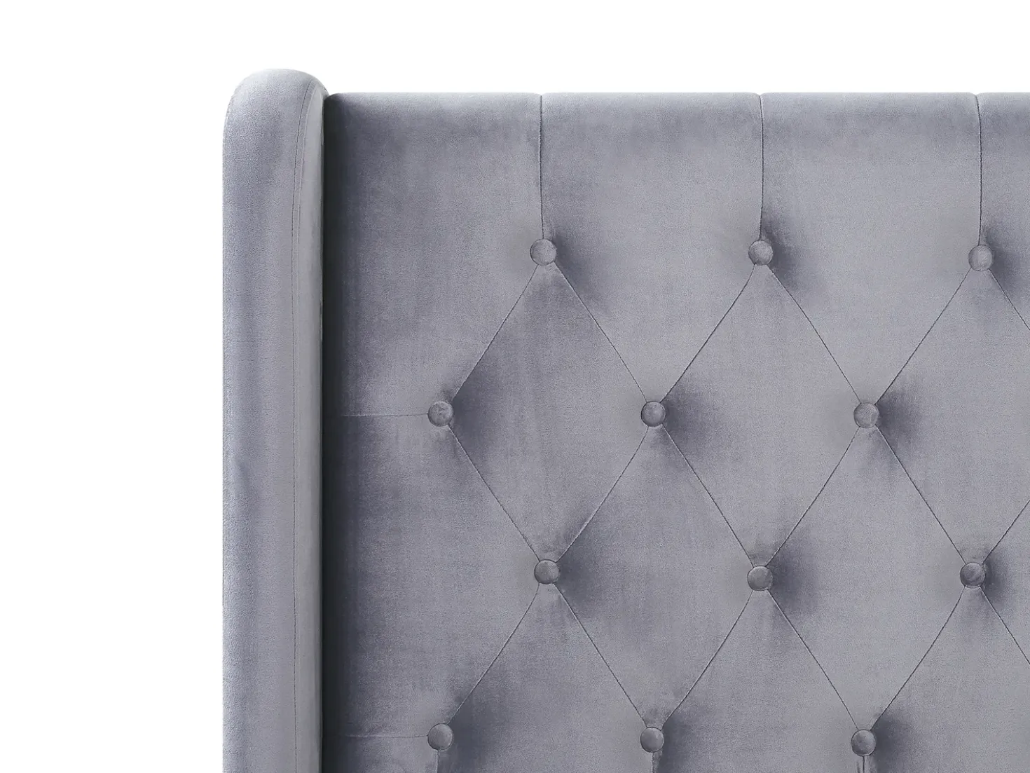 Letto Velluto FORBACH 180 x 200 cm Grigio